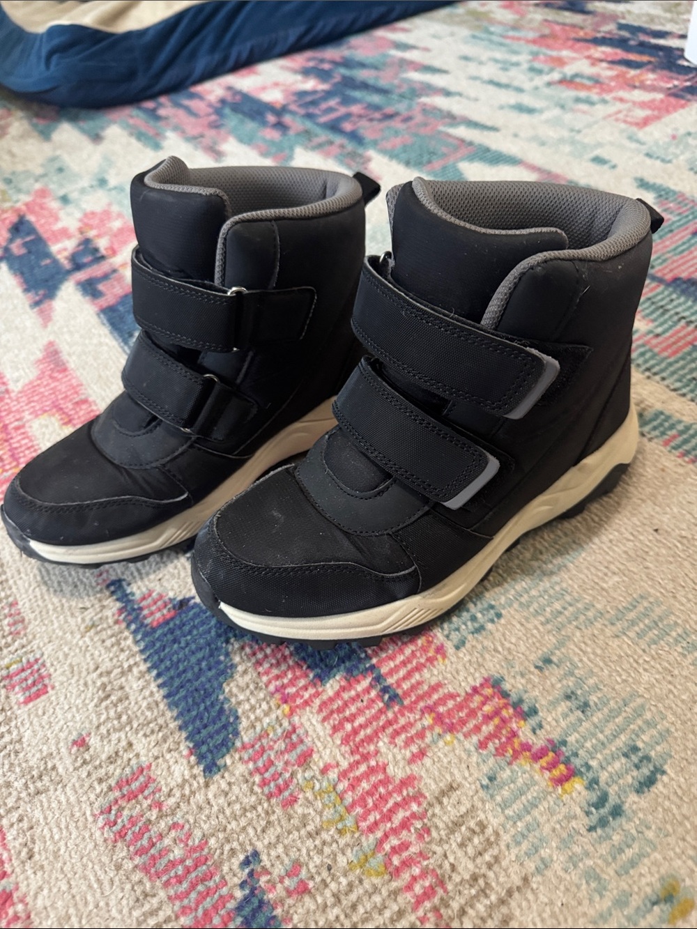 all in motion Black Kids Rain & Snow Boots with Hook-and-Loop Straps